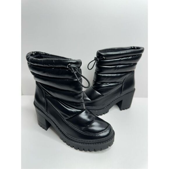 AQUA Ankle Boots Womens Size 6.5 Black Puff Booties Pull On NEW - Picture 5 of 9